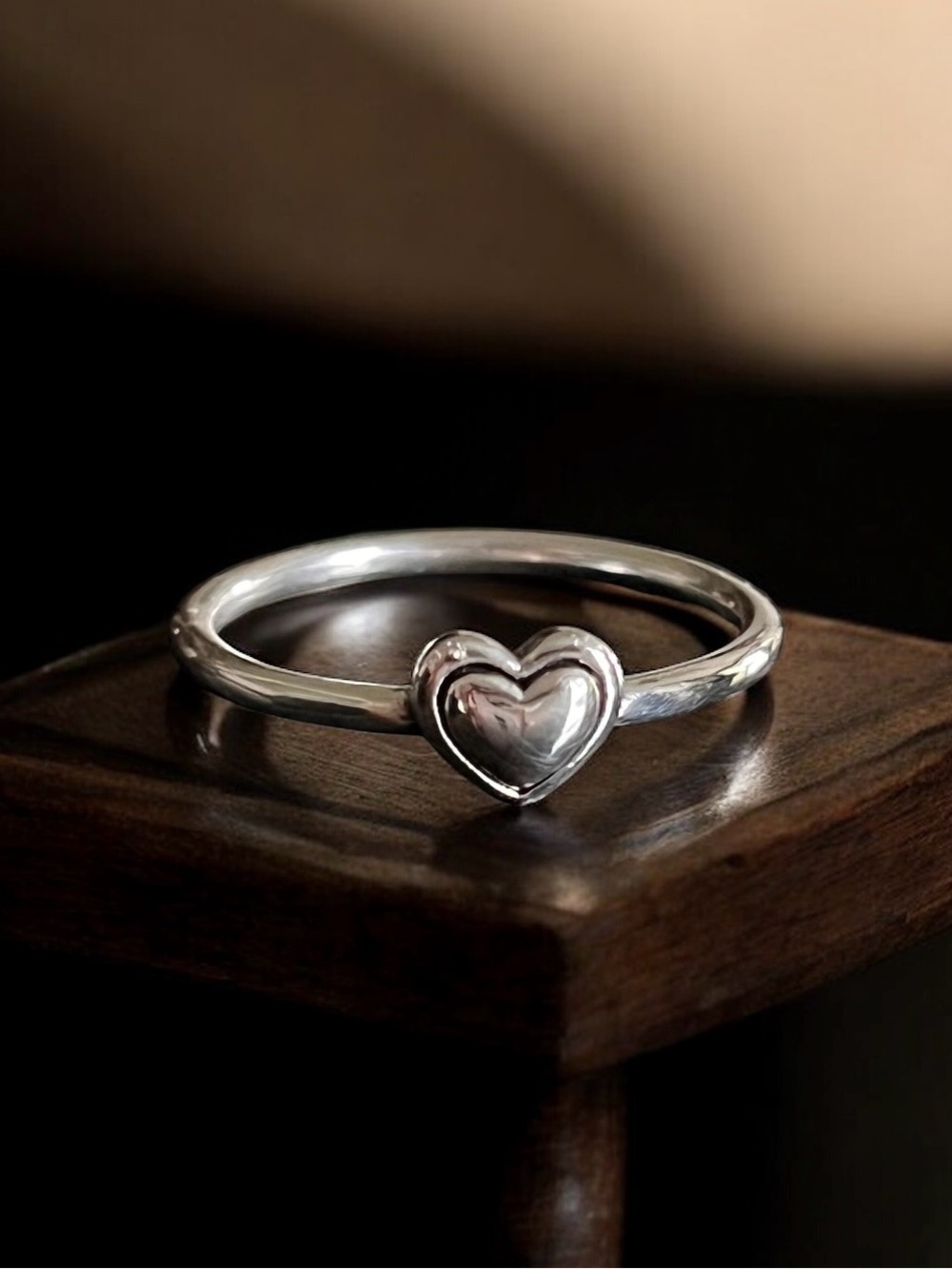 Sterling Silver Heart oxidized ring - Picture 7 of 9